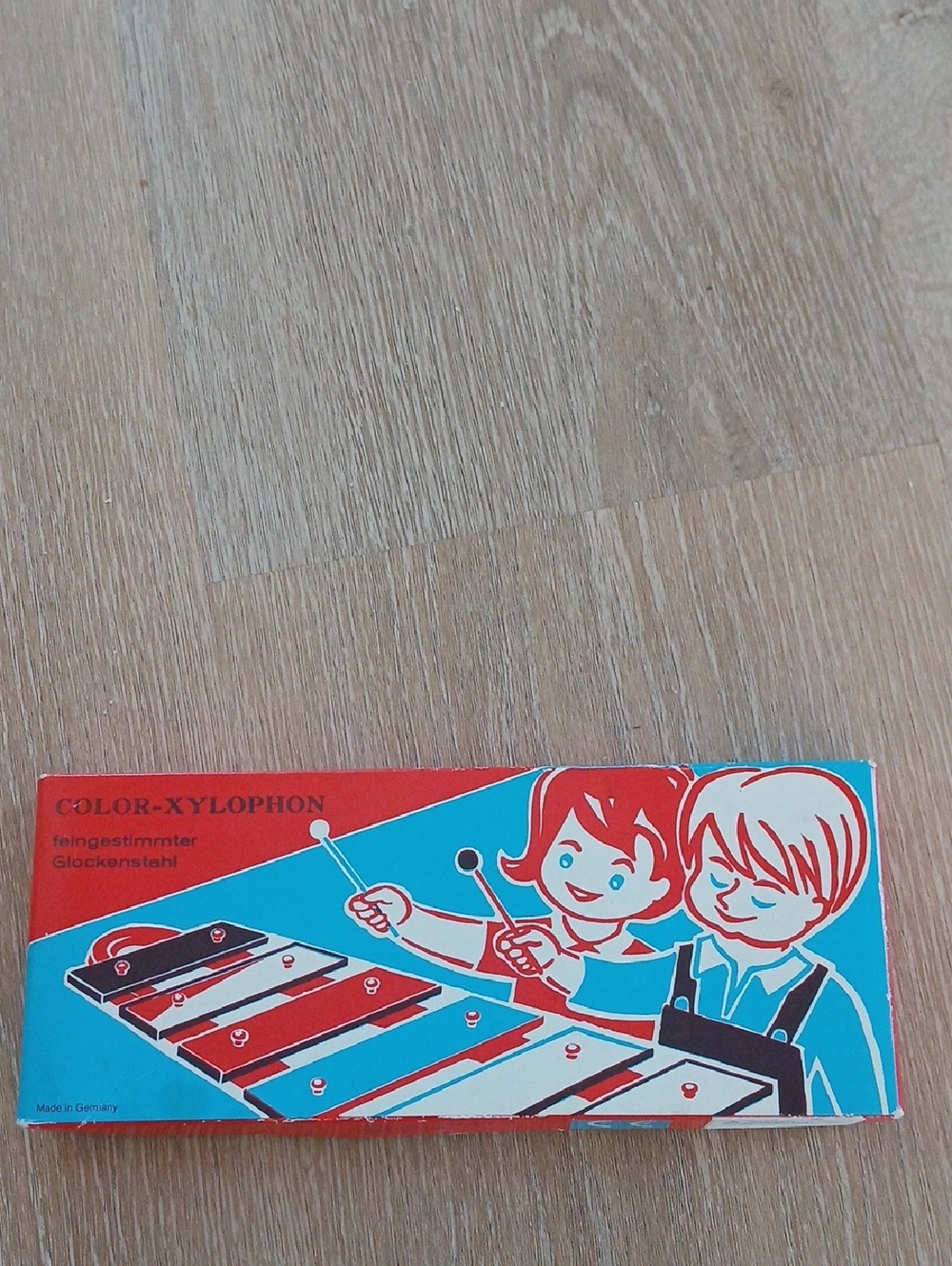 Kids Xylophone W. Gemany Retro Children's Toy 1970's Song Sheet & Hammer Bells